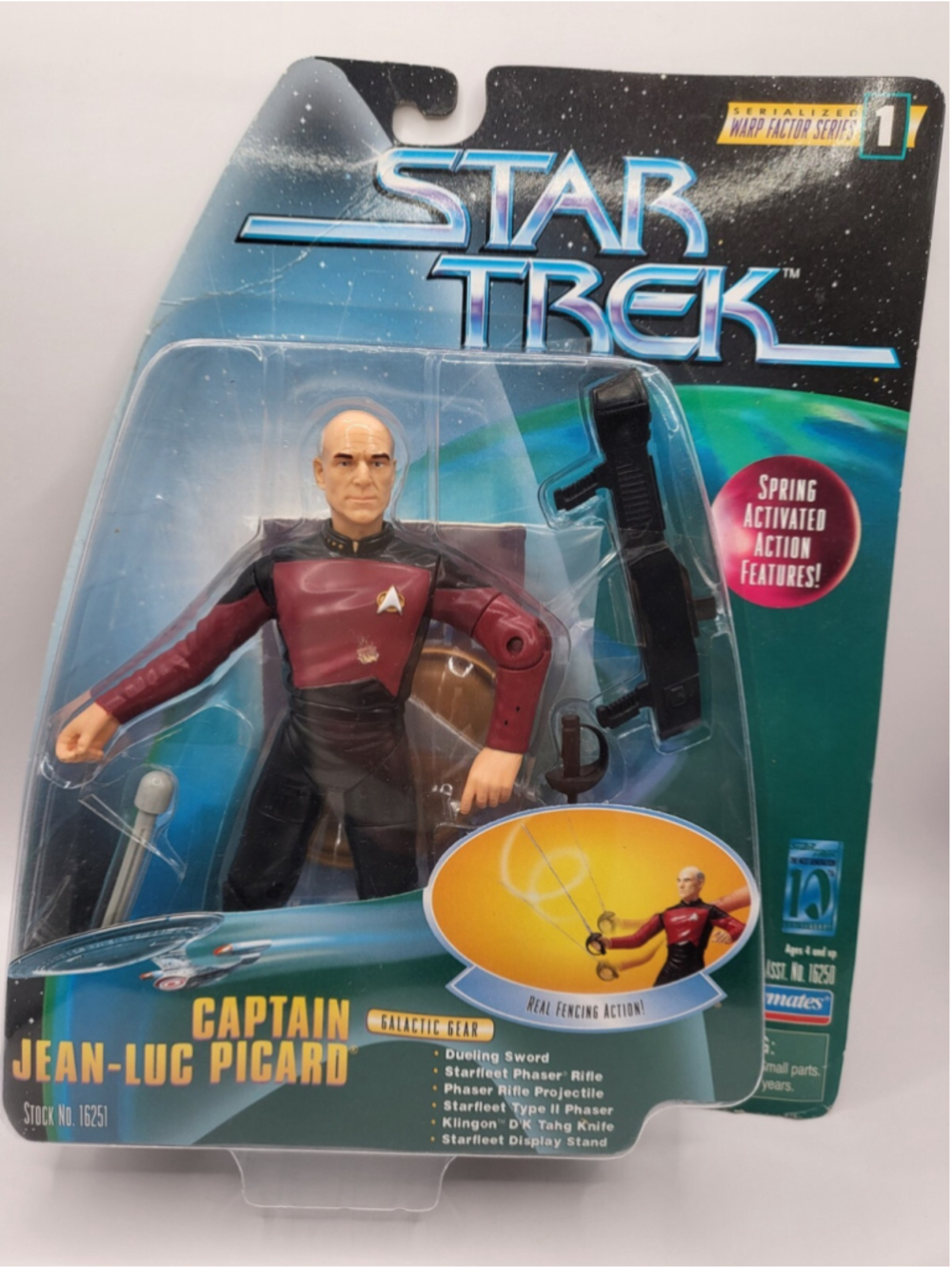 New Star Trek 1997 Captain Jean -Luc Picard Warp Factor Series 1 Action Figure